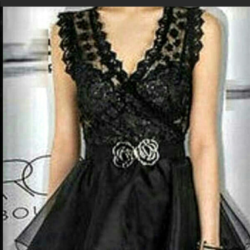 Sleeveless bead embellished mini